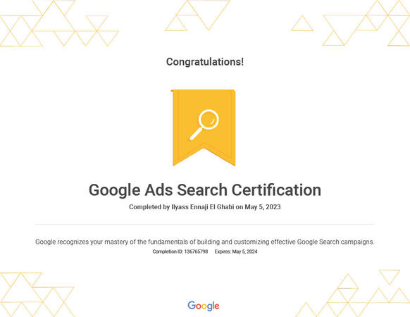 Google Ads Search Certificate